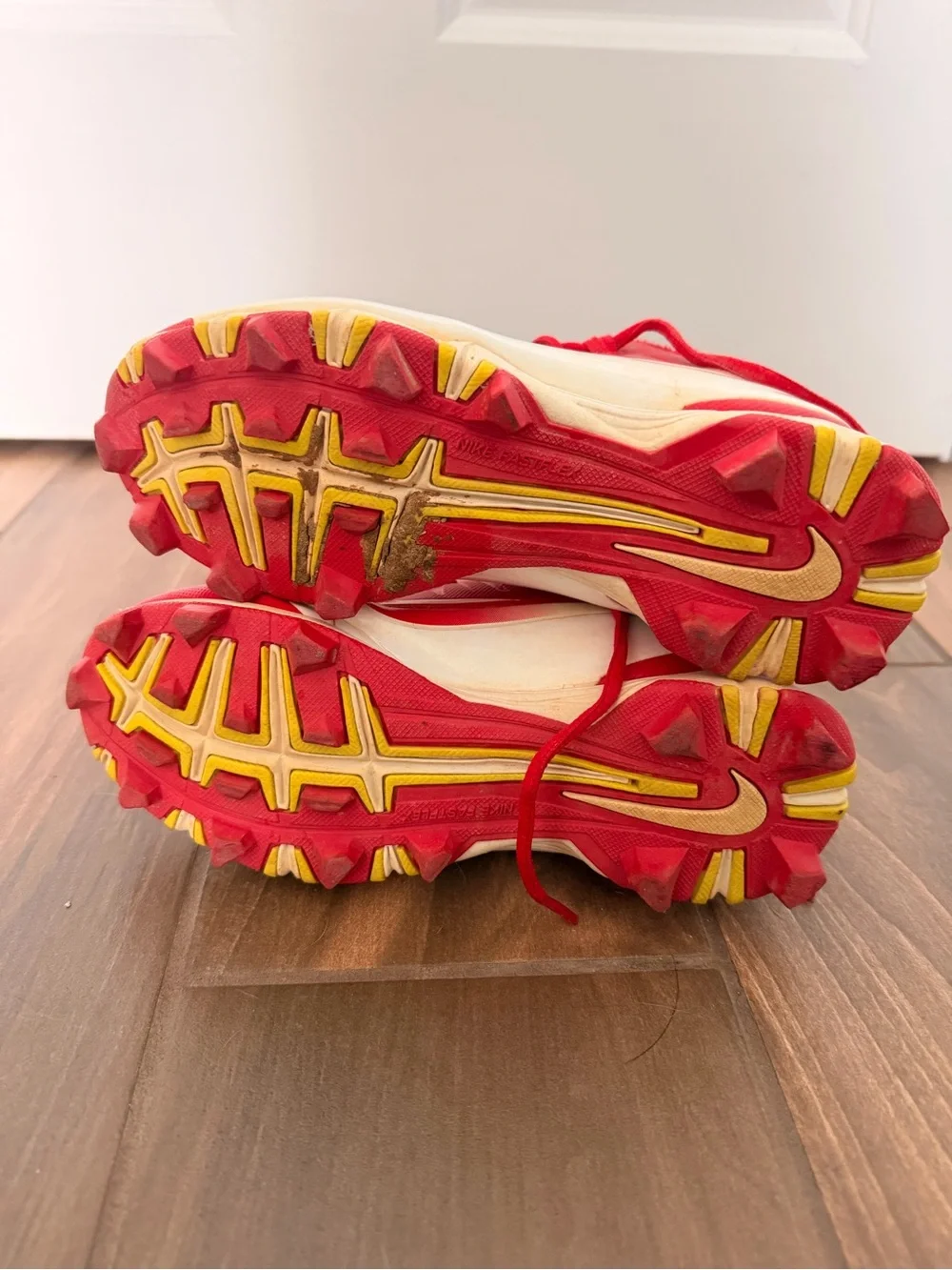 Nike Kids Red and White baseball cleats